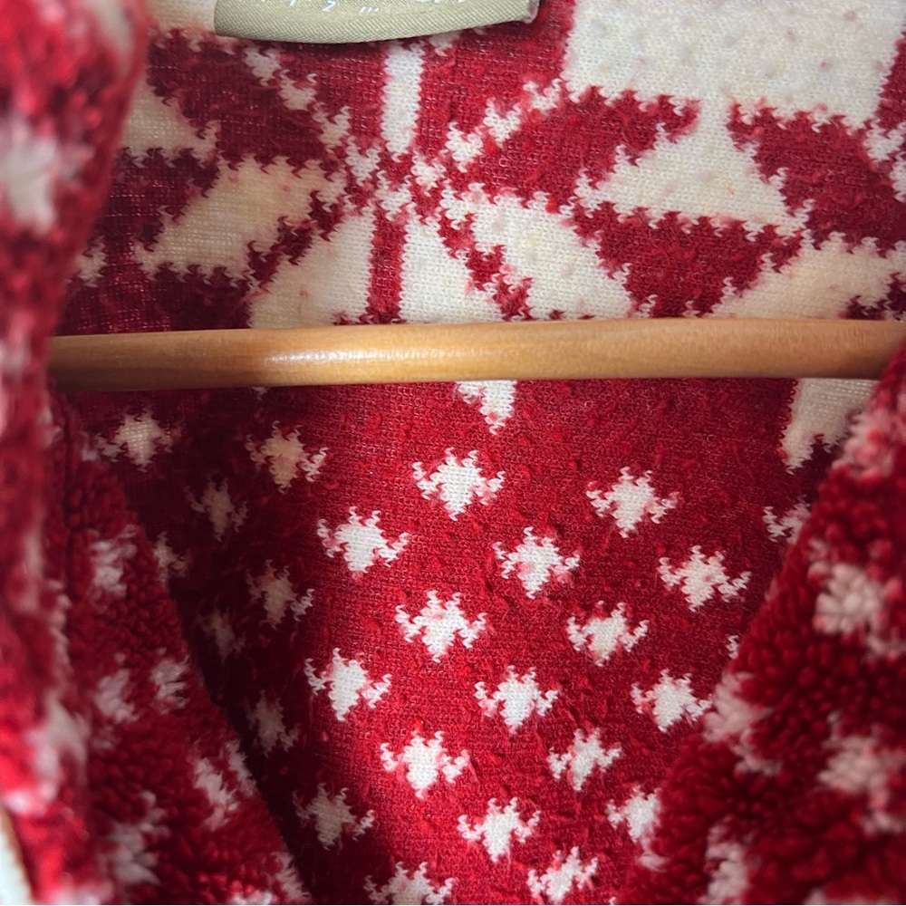 Liz Claiborne 90s Vintage Fair Isle Christmas Fleece Pullover Sweatshirt L/XL - Picture 8 of 8
